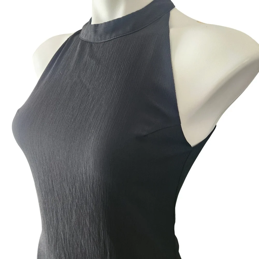 Halter top black mini dress‎ size XS lace design